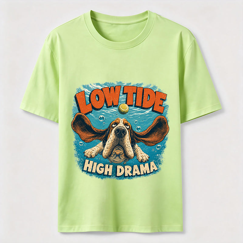 Low Tide High Drama Basset Hound T-Shirt