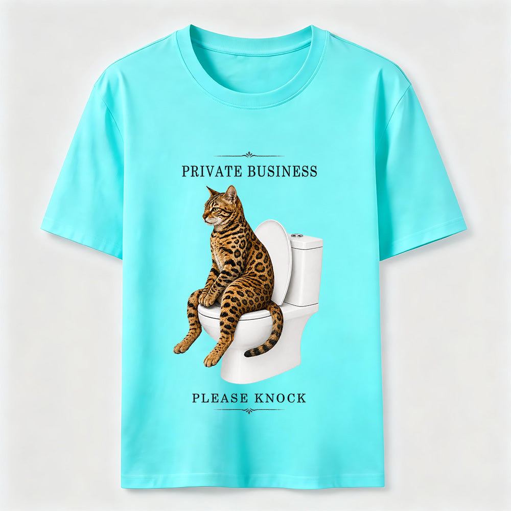 Private Business Cat Bathroom Tee