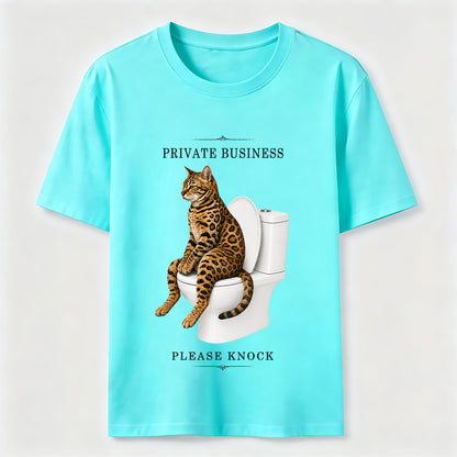 Private Business Cat Bathroom Tee