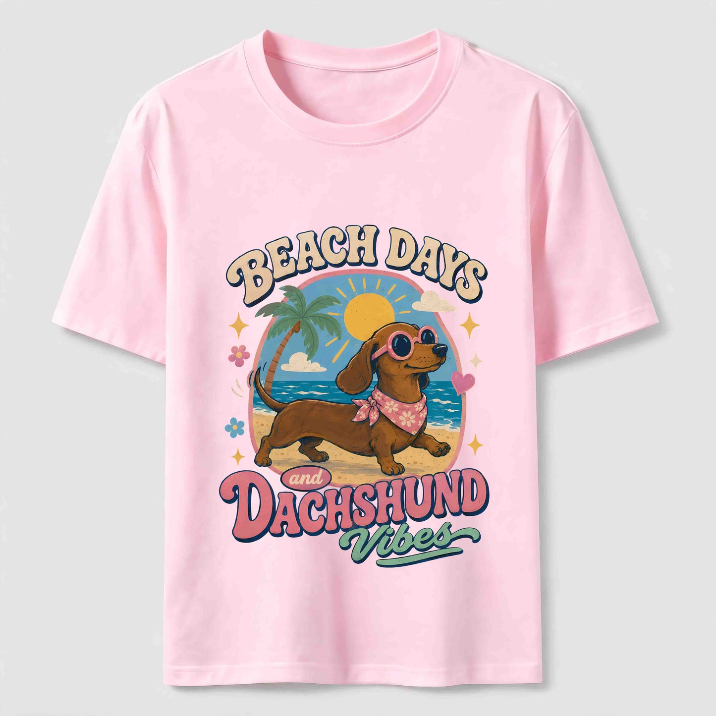 Beach Days Dachshund Vibes Tee