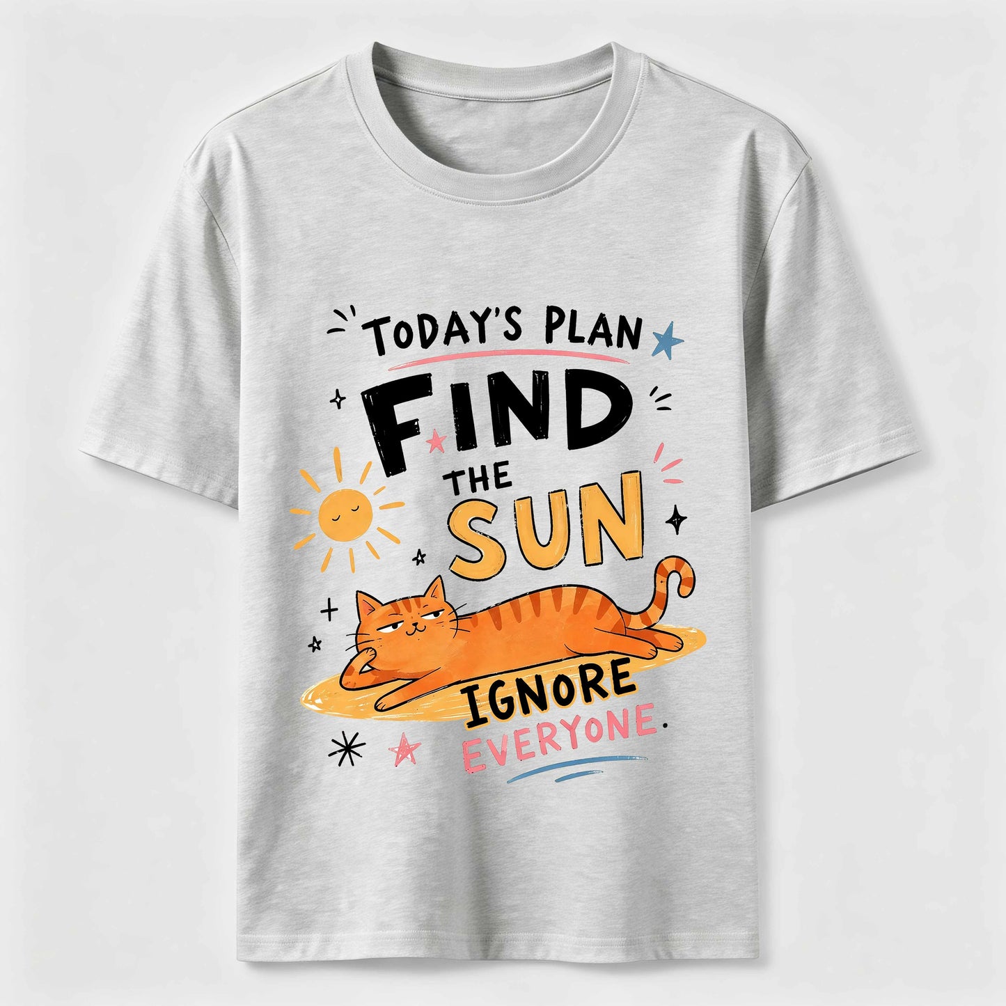 Sun-Seeking Orange Cat T-Shirt