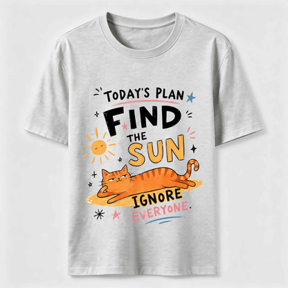 Sun-Seeking Orange Cat T-Shirt