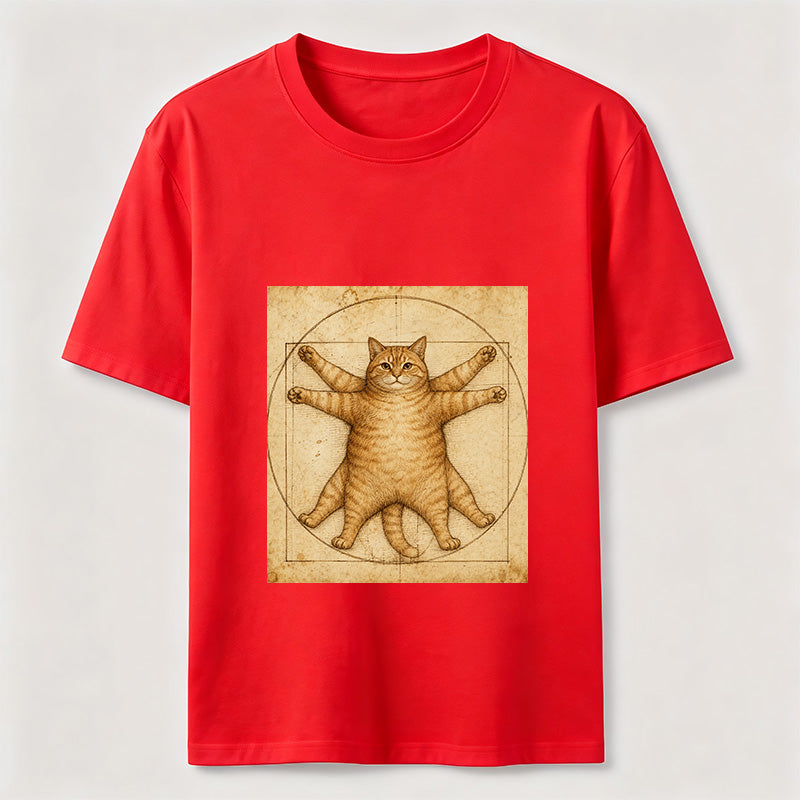Da Vinci Manuscript Cat Art Graphic Tee
