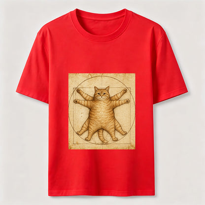 Da Vinci Manuscript Cat Art Graphic Tee