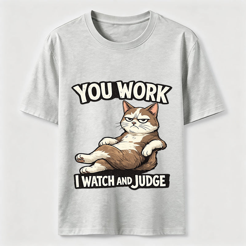 Judgmental Office Cat Humor T-Shirt