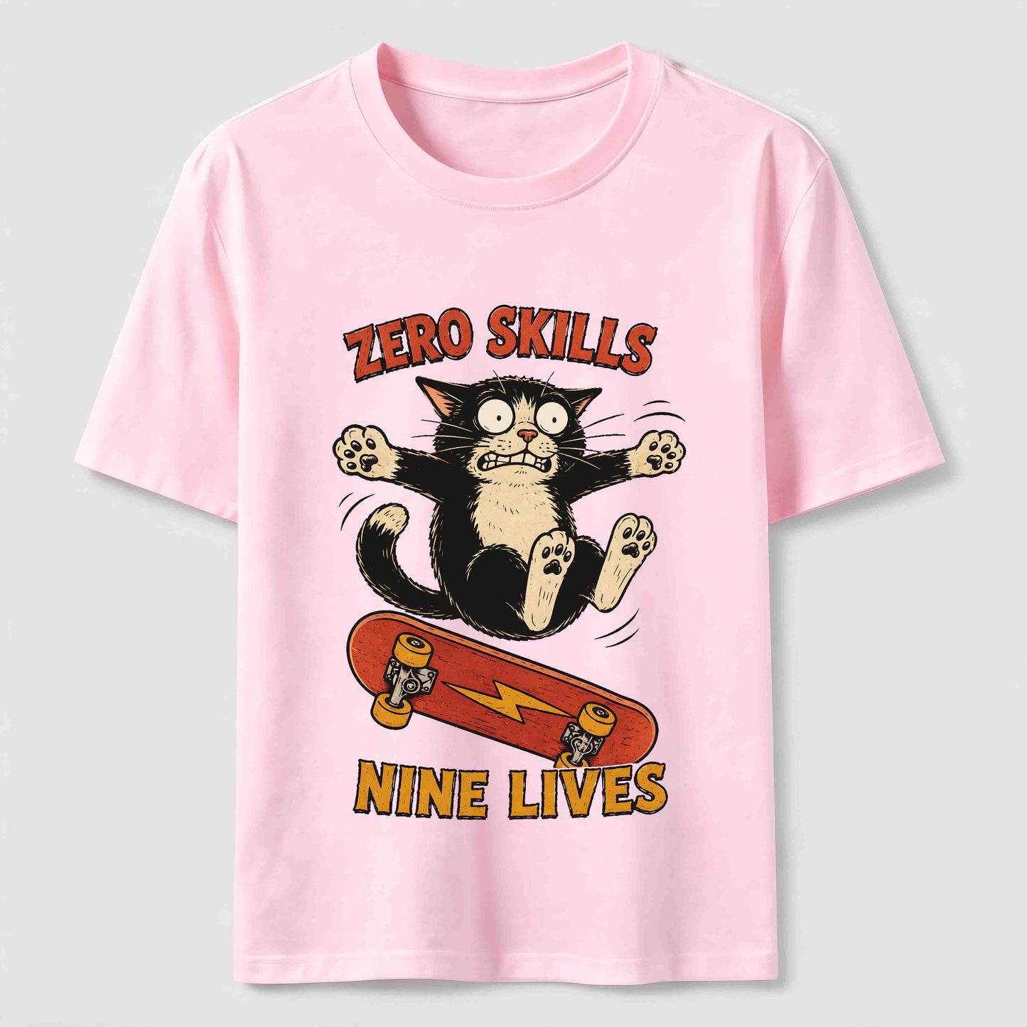 Clumsy Skateboard Cat T-Shirt