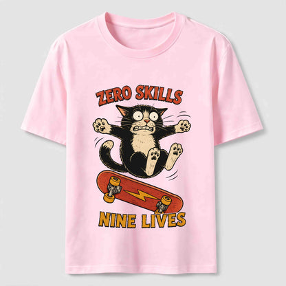 Clumsy Skateboard Cat T-Shirt