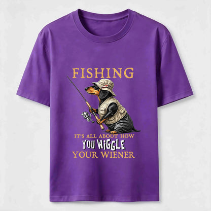 Dachshund Fishing Club Outdoor Wiener Dog Graphic Tee
