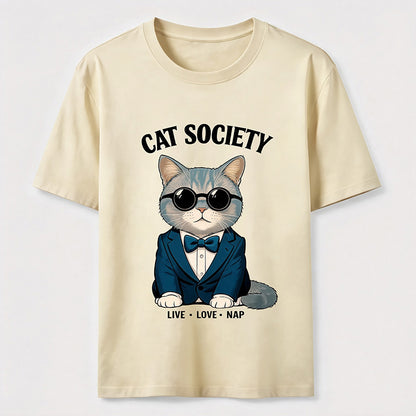 Cat Society Live Love Nap T-Shirt