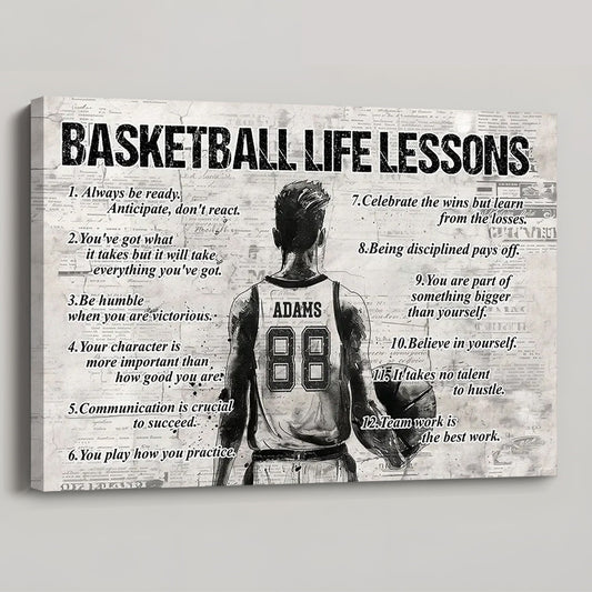 Basketball Life Lessons - Personalized Custom Poster / Canvas