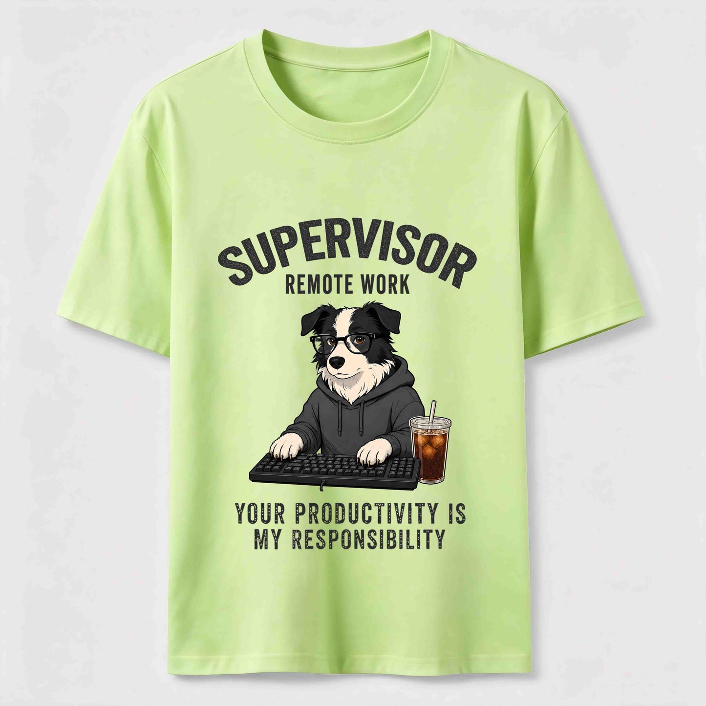 Remote Work Supervisor Border Collie T-Shirt