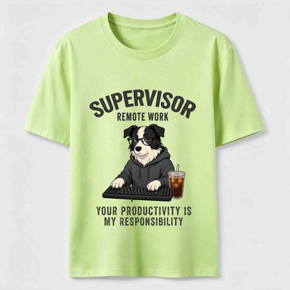 Remote Work Supervisor Border Collie T-Shirt
