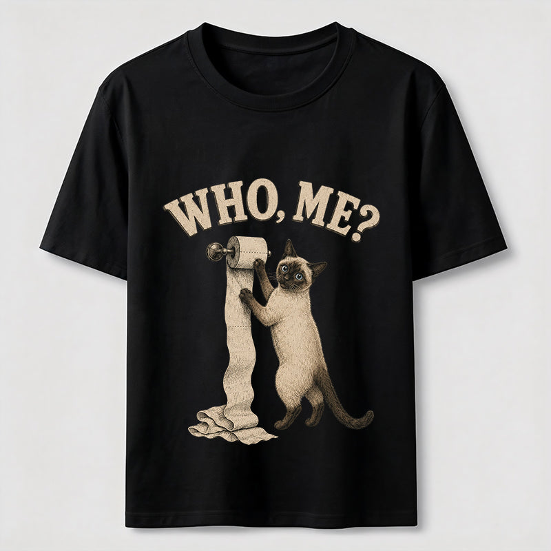 Who Me Toilet Paper Cat Tee