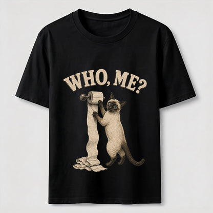 Who Me Toilet Paper Cat Tee