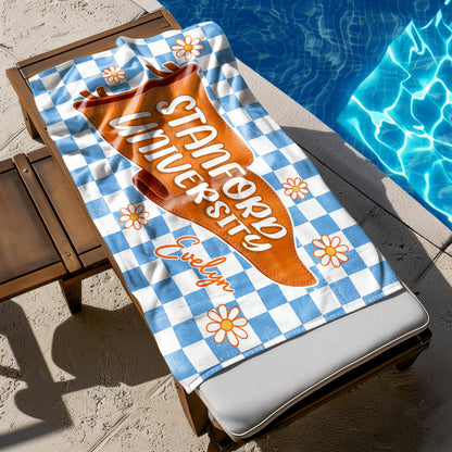 Personalized Graduation Beach Towel personalization view for Daughter/Granddaughter