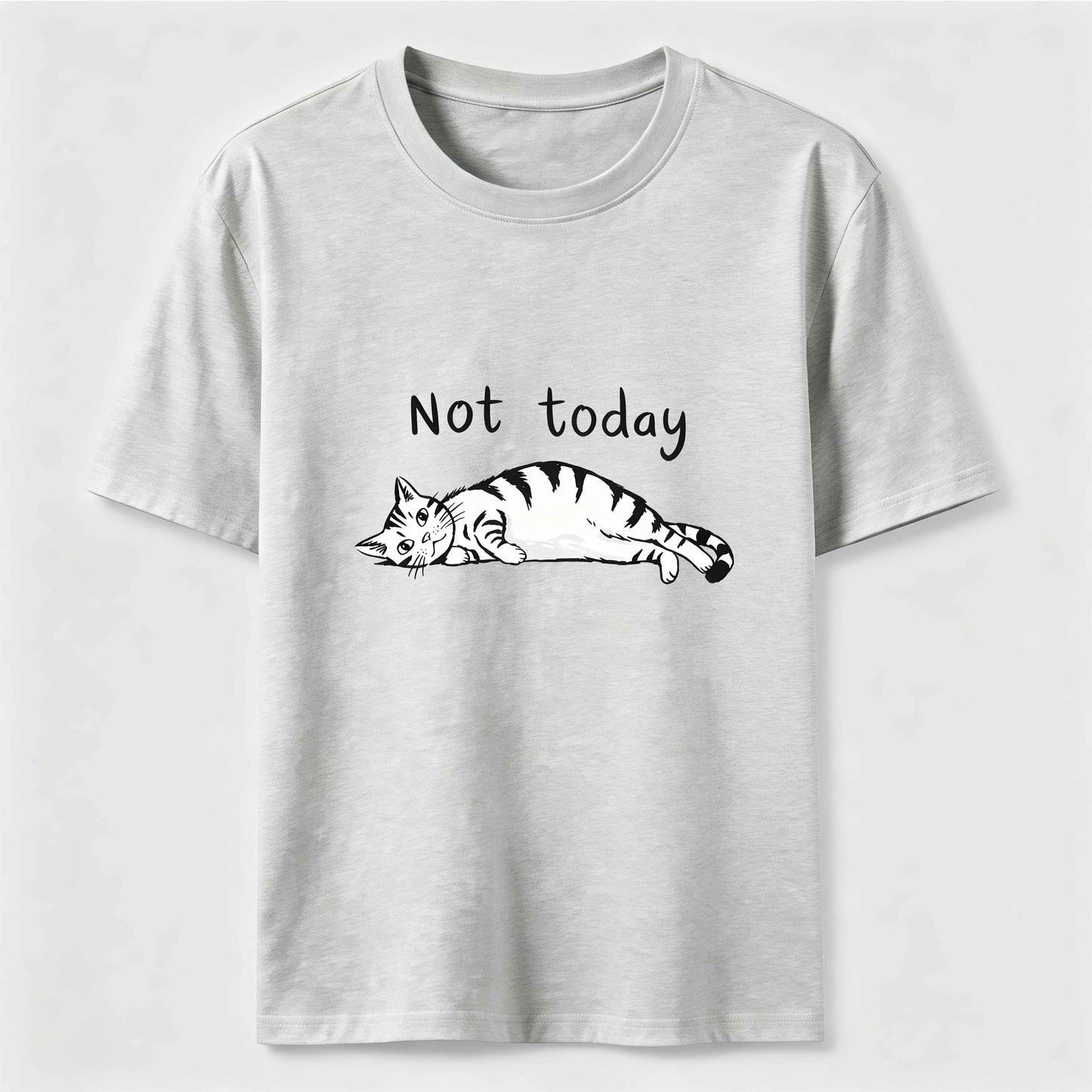 Not Today Funny Lazy Cat Graphic Tee