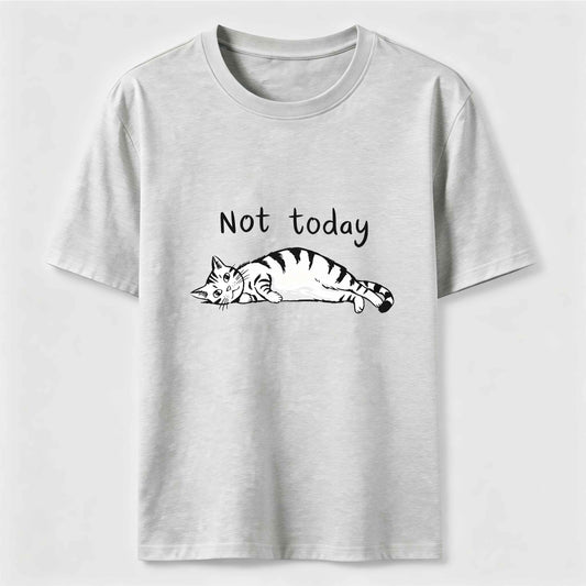 Not Today Funny Lazy Cat Graphic Tee