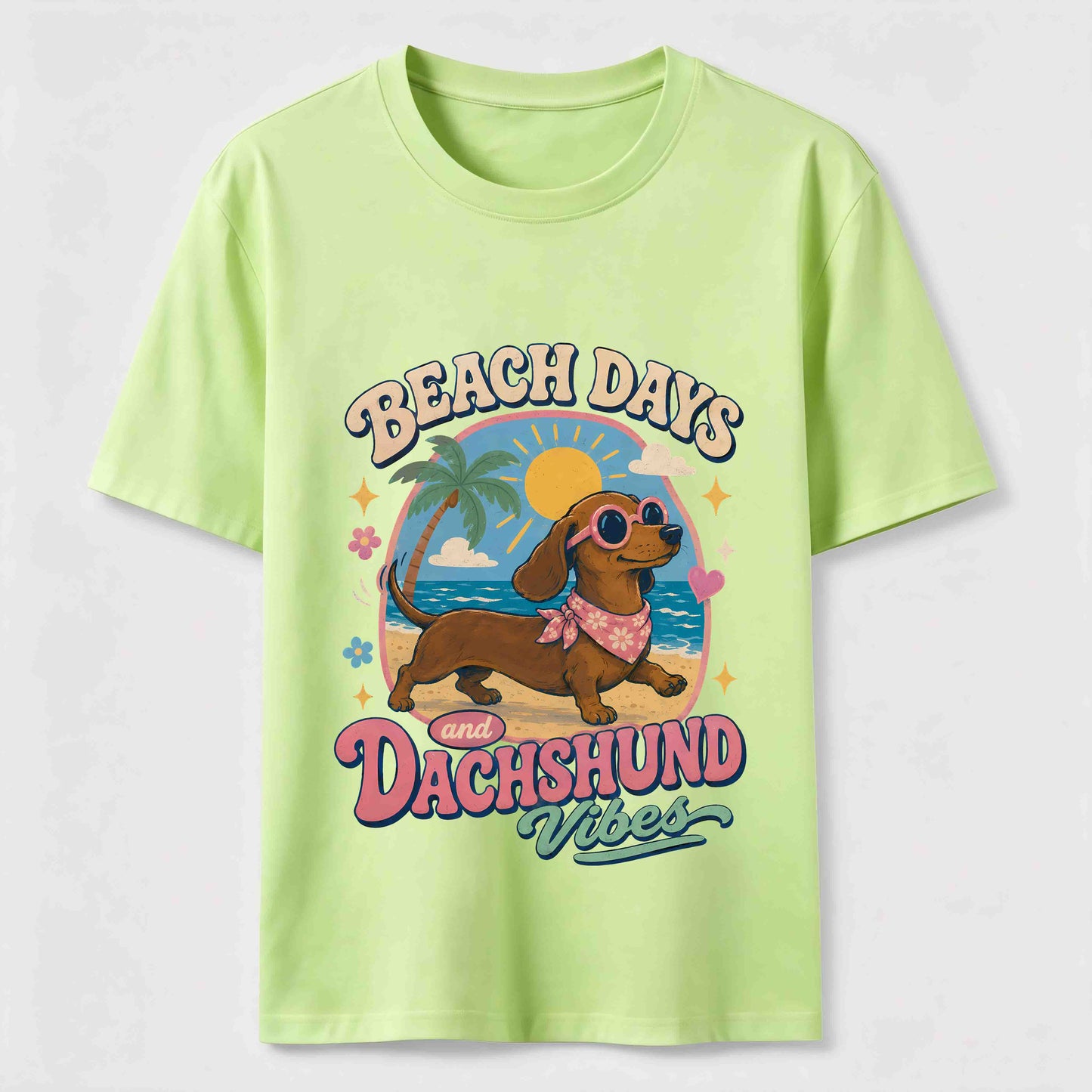 Beach Days Dachshund Vibes Tee