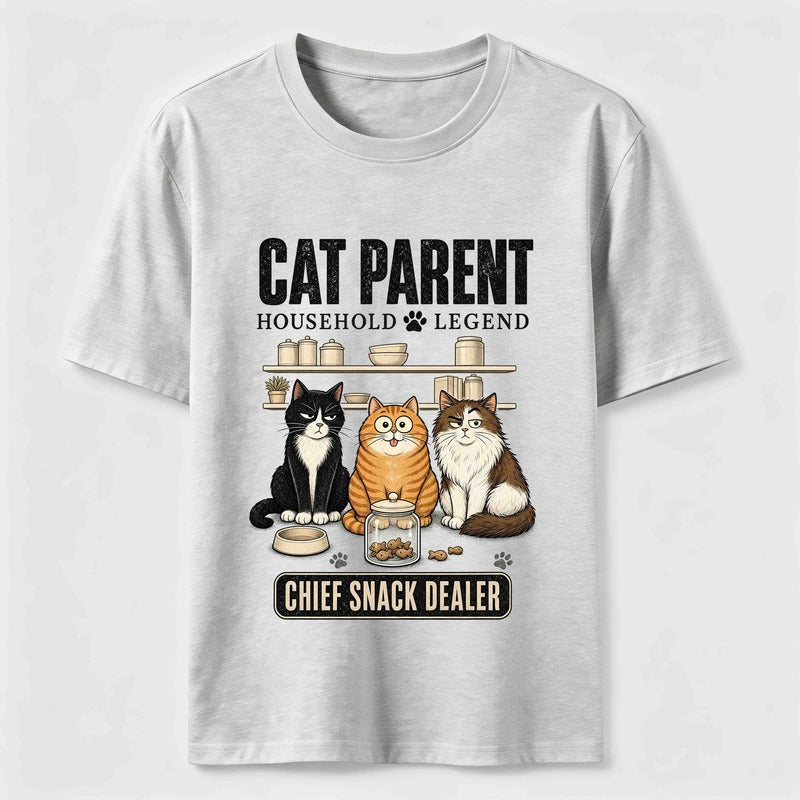 Multi Cat Parent Chief Snack Dealer Cute Cat Lover T-Shirt