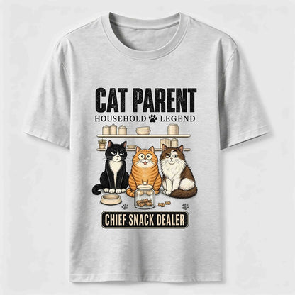 Multi Cat Parent Chief Snack Dealer Cute Cat Lover T-Shirt