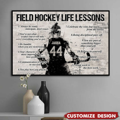 Personalized Field Hockey Life Lessons Poster / Canvas - Gift For Field Hockey Lovers