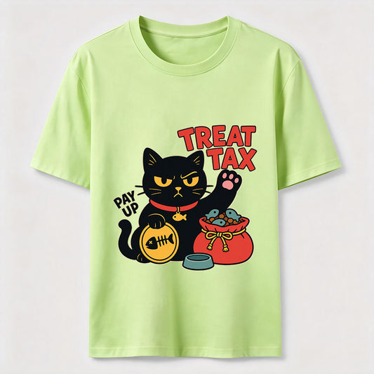 My Cat Demands Treat Tax Hilarious Black Cat Tee