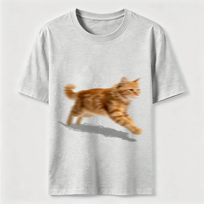 Orange Tabby Cat Running T-Shirt