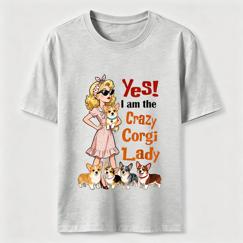 Crazy Corgi Lady Tee