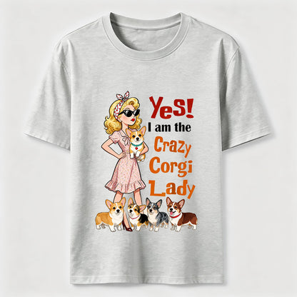 Crazy Corgi Lady Tee