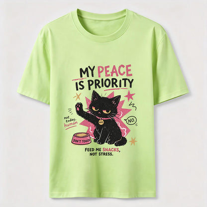 Peace First Black Cat T-Shirt