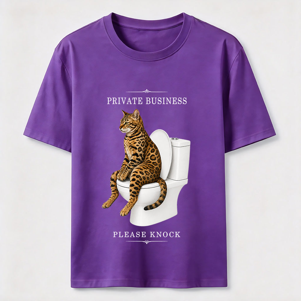 Private Business Cat Bathroom Tee