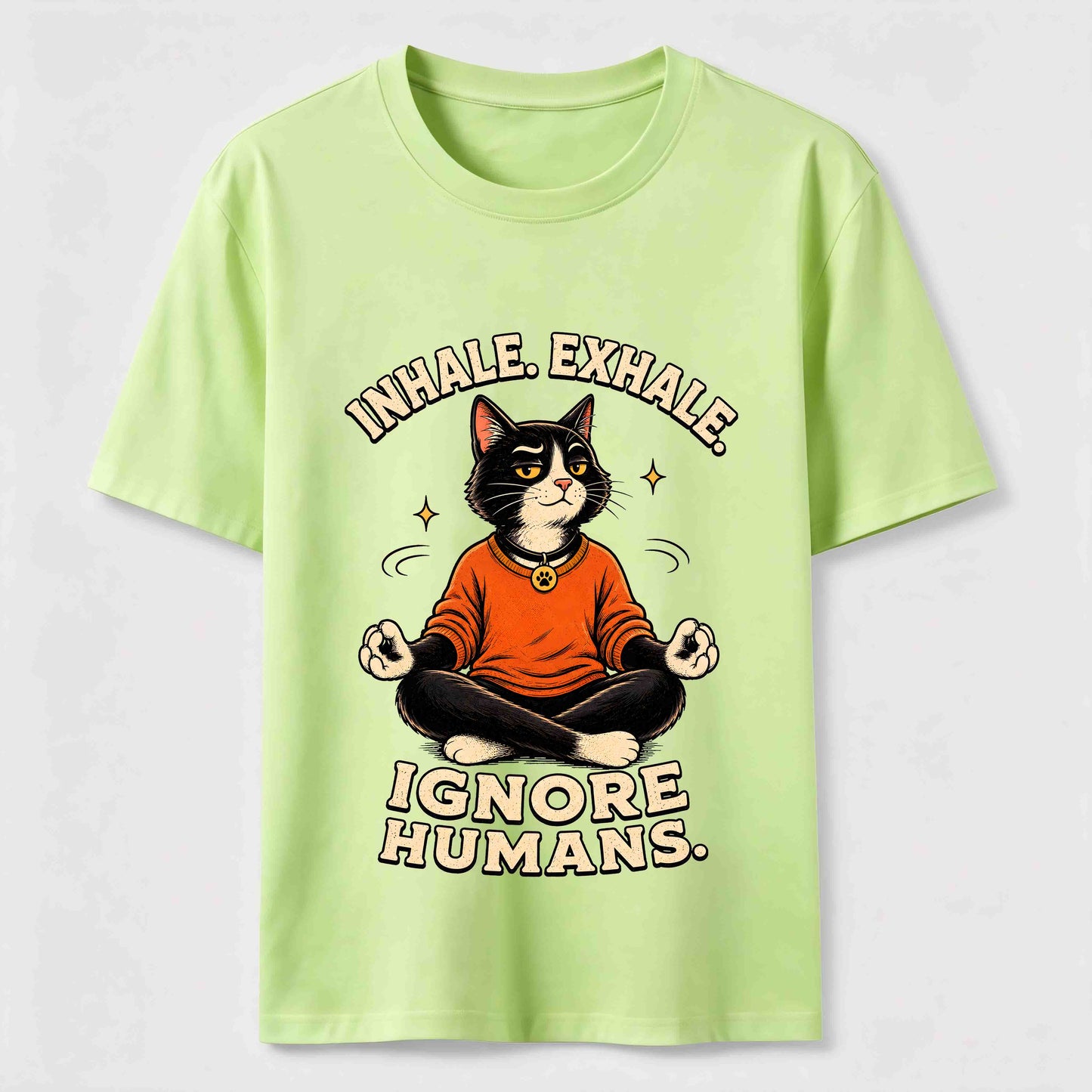 Zen Meditation Cat Humor T-Shirt