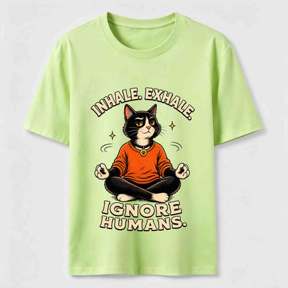 Zen Meditation Cat Humor T-Shirt