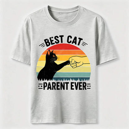 Best Cat Parent Ever T-Shirt Funny Black Cat Graphic