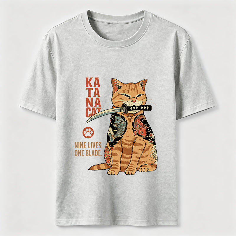 Nine Lives One Blade Samurai Cat T-Shirt