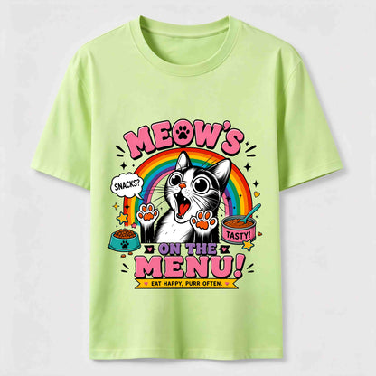 Meows On The Menu Cat Tee