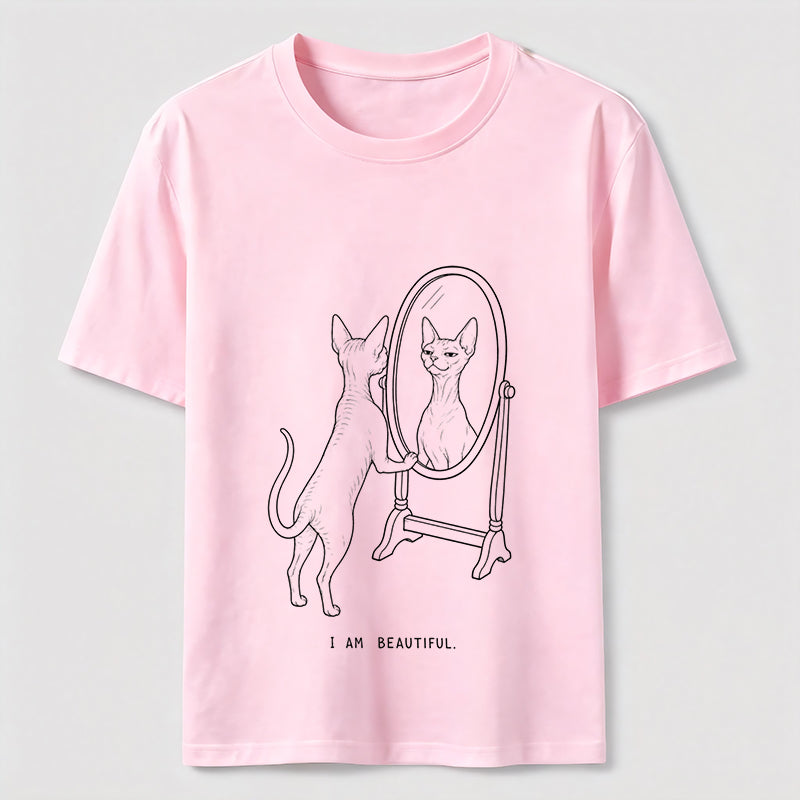 I Am Beautiful Cat Shirt Self Confident Cat Lover Graphic Tee