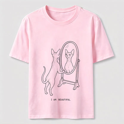 I Am Beautiful Cat Shirt Self Confident Cat Lover Graphic Tee