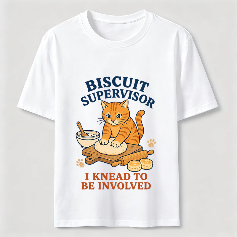 Biscuit Supervisor Funny Baking Cat T-Shirt