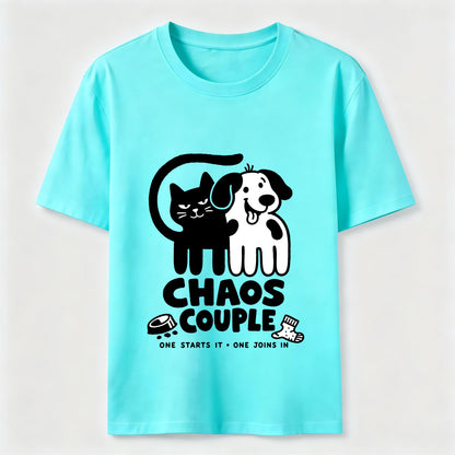Chaos Couple Cat And Dog Tee