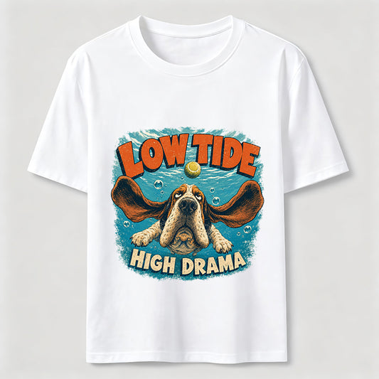 Low Tide High Drama Basset Hound T-Shirt