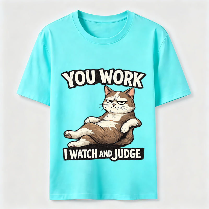 Judgmental Office Cat Humor T-Shirt