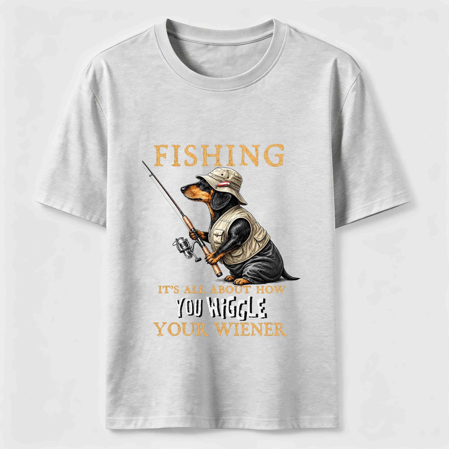 Dachshund Fishing Club Outdoor Wiener Dog Graphic Tee