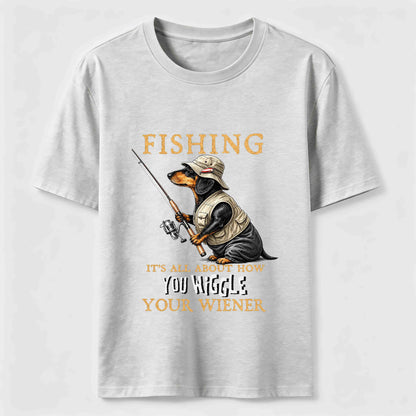 Dachshund Fishing Club Outdoor Wiener Dog Graphic Tee