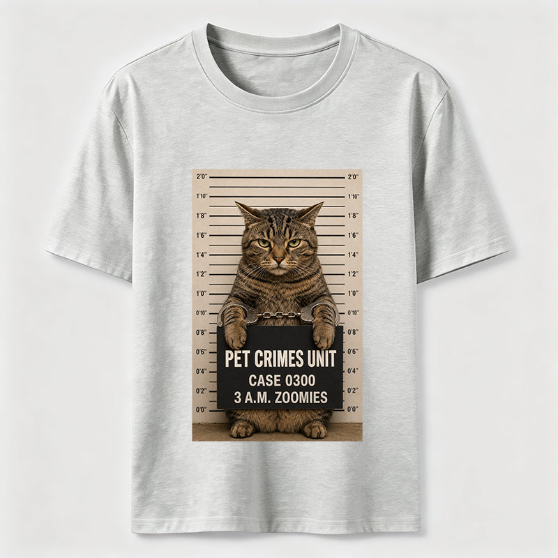 Pet Crimes Unit Cat Mugshot Tee