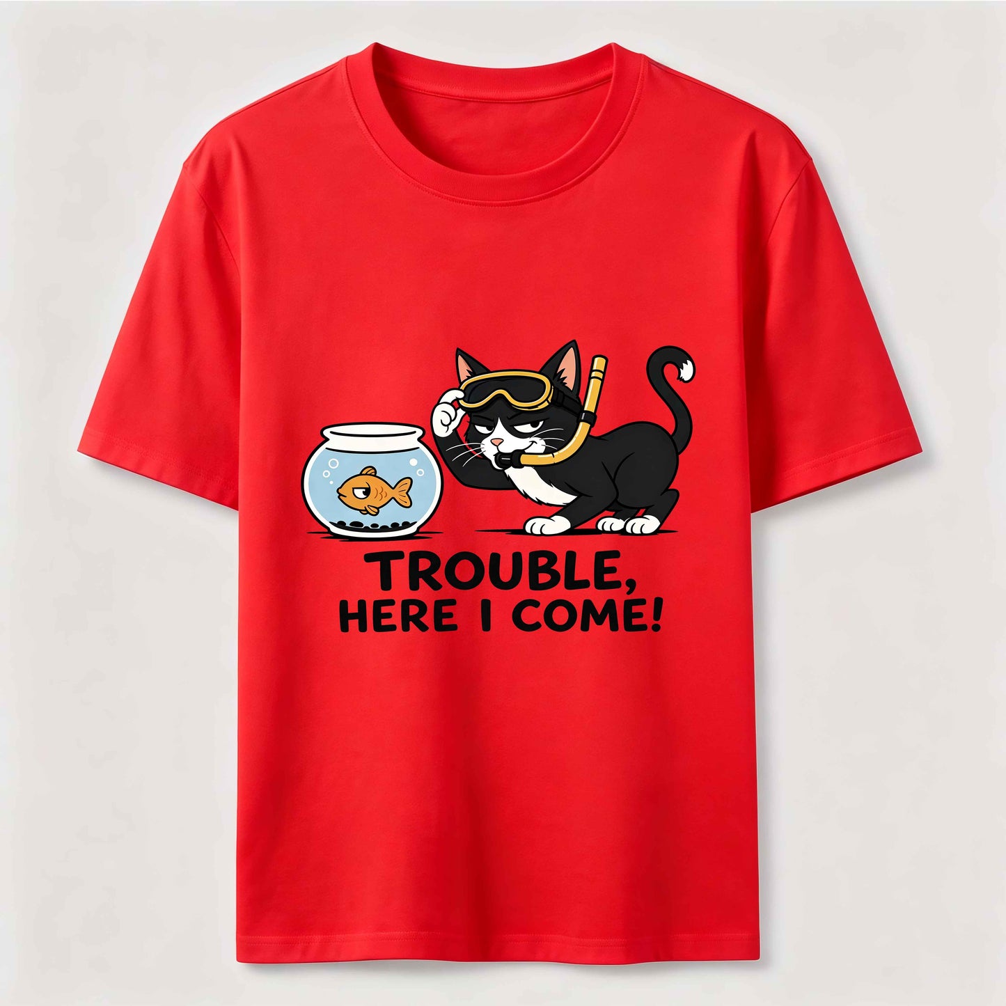 Just Another Day Causing Trouble Funny Cat Tee