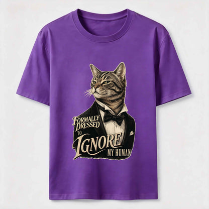 Dressed To Ignore My Human Cat T-Shirt