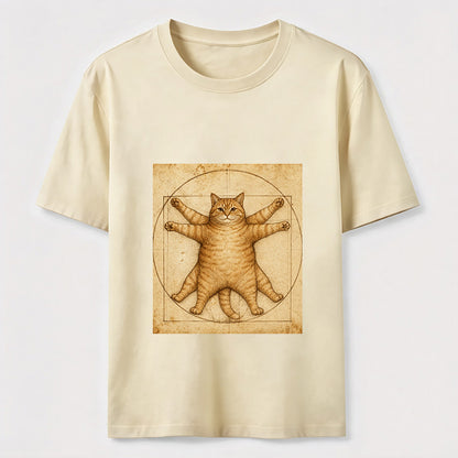 Da Vinci Manuscript Cat Art Graphic Tee