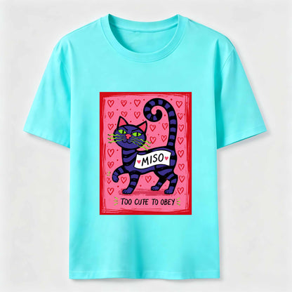 Mischievous Striped Cat Graphic T-Shirt