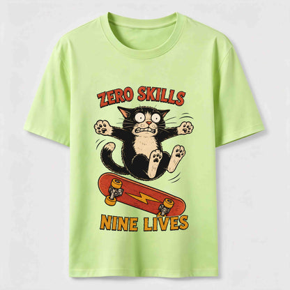 Clumsy Skateboard Cat T-Shirt
